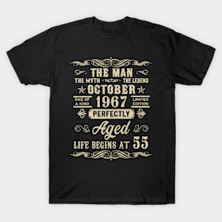 55th Birthday The Man Myth Legend October 1967 T-Shirt